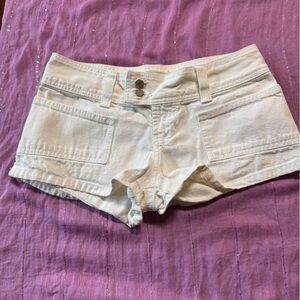 Abercrombie & Fitch White Cotton Shorts with Button Fly
